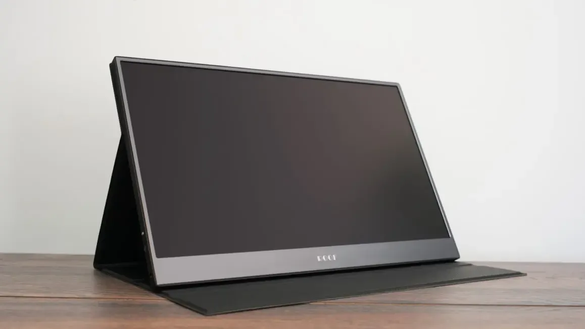 The 15.6 inch portable touchscreen monitor photographed in our Nicosia shop